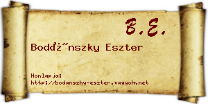 Bodánszky Eszter névjegykártya